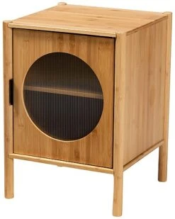 Baxton Studio Naresh Mid-Century Modern 1-Door End Table Home