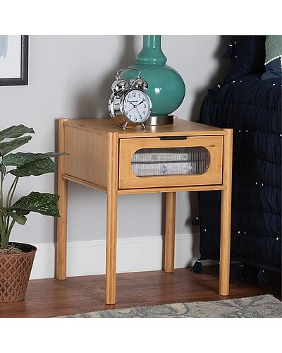 Baxton Studio Naresh Mid-Century Modern 1-Drawer End Table Home - Image 2