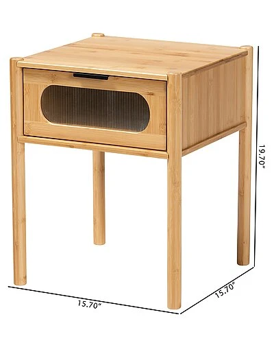 Baxton Studio Naresh Mid-Century Modern 1-Drawer End Table Home - Image 3