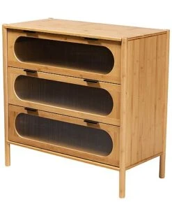 Baxton Studio Naresh Mid-Century Modern 3-Drawer Storage Cabinet Home
