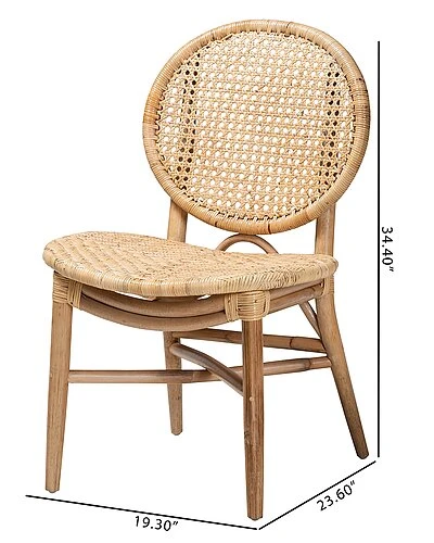 Baxton Studio Osaka Modern Rattan Dining Chair Home - Image 3