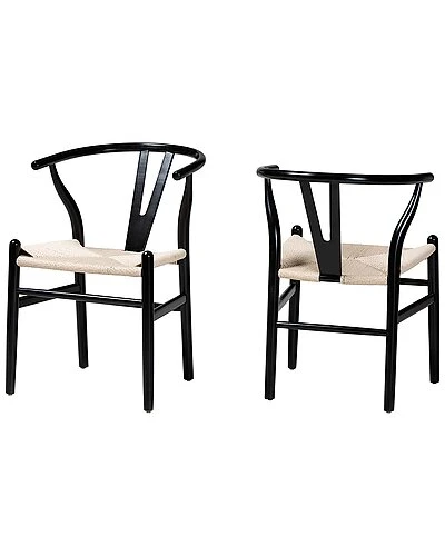 Baxton Studio Paxton Modern 2-Piece Dining Chair Set Home