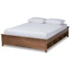 Baxton Studio Anders Traditional & Rustic Wood Queen Platform Storage Bed Frame W/Built-In Shelves Home