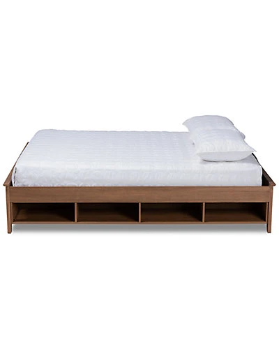 Baxton Studio Anders Traditional & Rustic Wood Queen Platform Storage Bed Frame W/Built-In Shelves Home - Image 3
