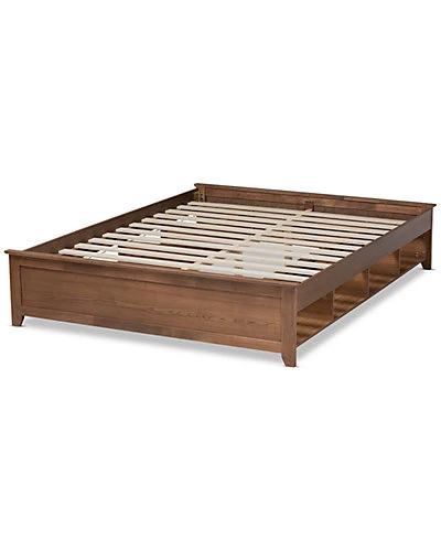 Baxton Studio Anders Traditional & Rustic Wood Queen Platform Storage Bed Frame W/Built-In Shelves Home - Image 4