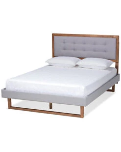 Baxton Studio Livinia Modern Transitional Upholstered & Wood Full Platform Bed Home