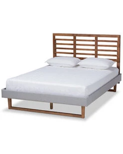 Baxton Studio Luciana Modern & Contemporary Upholstered & Wood Queen Platform Bed Home
