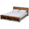 Baxton Studio Regina Modern Rustic Wood Queen Platform Storage Bed W/Built-In Shelves Home