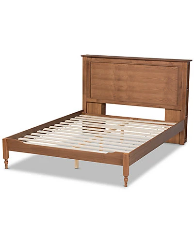 Baxton Studio Danielle Traditional & Transitional Rustic Wood Queen Platform Storage Bed W/Built-In Shelves Home - Image 3
