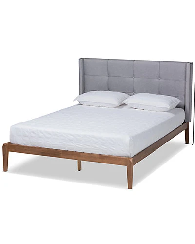 Baxton Studio Edmond Modern & Contemporary Upholstered & Wood Queen Platform Bed Home