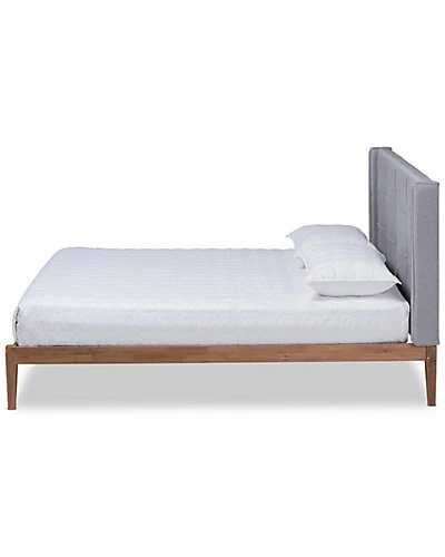 Baxton Studio Edmond Modern & Contemporary Upholstered & Wood Queen Platform Bed Home - Image 2