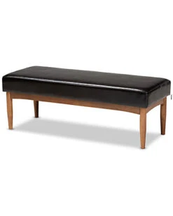 Baxton Studio Arvid Mid-Century Modern Upholstered Wood Dining Bench Home