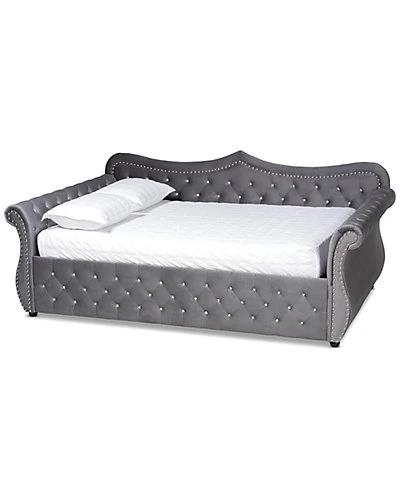 Baxton Studio Abbie Traditional & Transitional Upholstered & Crystal Tufted Full Daybed Home