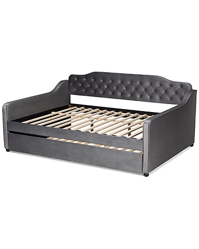 Baxton Studio Upholstered & Tufted Daybed With Trundle Home - Image 2