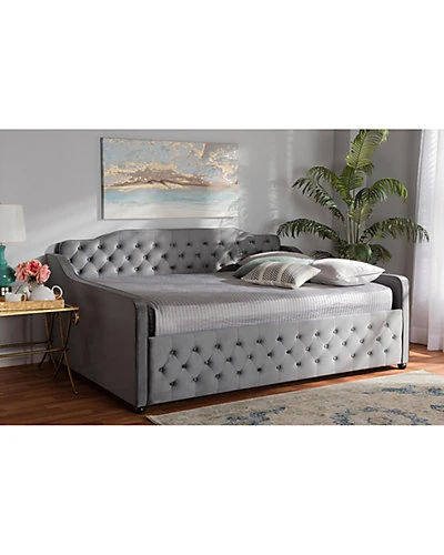 Baxton Studio Freda Upholstered & Button Tufted Full Daybed Home - Image 5