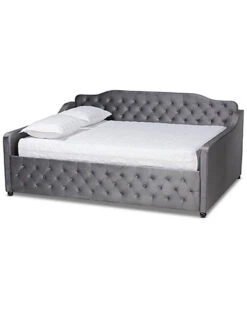 Baxton Studio Freda Transitional & Contemporary Upholstered & Button Tufted Queen Daybed Home