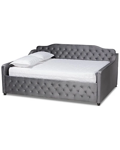 Baxton Studio Freda Transitional & Contemporary Upholstered & Button Tufted Queen Daybed Home