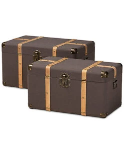Baxton Studio Ephen 2pc Storage Trunk Set Home