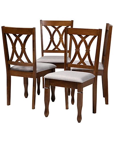 Baxton Studio Augustine 4pc Dining Chair Set Home