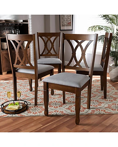 Baxton Studio Augustine 4pc Dining Chair Set Home - Image 5
