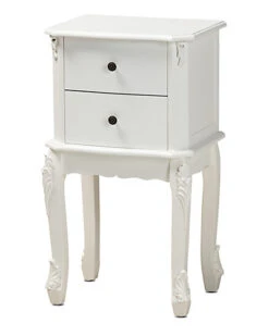 Baxton Studio Phia 2-Drawer Nightstand Home