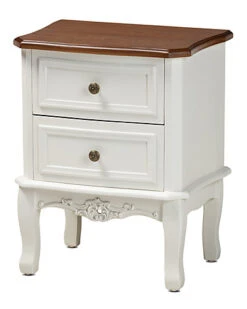Baxton Studio Darlene And Cherry 2-Drawer Nightstand Home