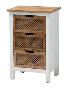 Baxton Studio Vincent 3-Drawer Storage Chest Home