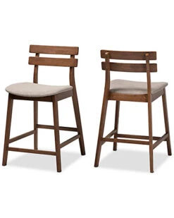 Baxton Studio Larine 2pc Counter Stool Set Home