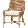 Baxton Studio Kyle Woven Rattan Dining Side Chair With Cushion Home