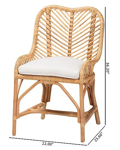 Baxton Studio Arween Modern Rattan Dining Chair Home - Image 3