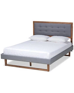 Baxton Studio Emele Modern Transitional Upholstered & Wood King Platform Bed Home