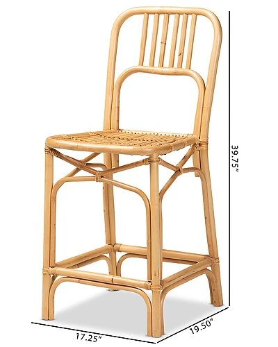 Baxton Studio Ivora Rattan Counter Stool Home - Image 3