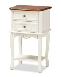 Baxton Studio Darla And Cherry 2-Drawer Nightstand Home