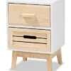 Baxton Studio Kalida Mid-Century Modern 2-Drawer Nightstand Home