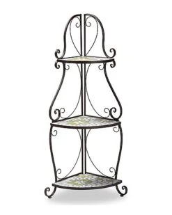Baxton Studio Airell Glass 3-Tier Plant Stand Home
