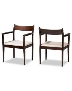 Baxton Studio Coretta Mid-Century Modern 2Pc Dining Chair Set Home