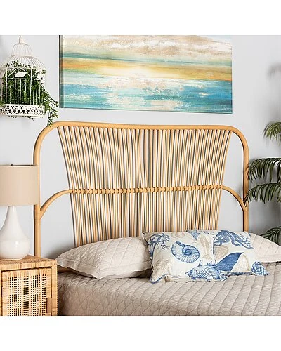 Baxton Studio Laina Rattan Queen Size Wall-Mount Headboard Home - Image 2