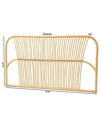 Baxton Studio Laina Rattan Queen Size Wall-Mount Headboard Home - Image 3