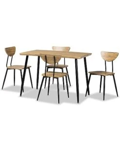 Baxton Studio Gianetta Wood 5pc Dining Set Home