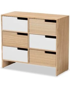 Baxton Studio Eben 6-Drawer Storage Cabinet Home