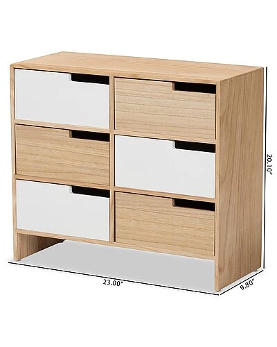 Baxton Studio Eben 6-Drawer Storage Cabinet Home - Image 3