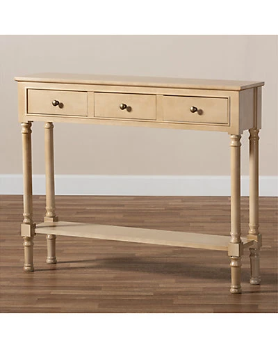 Baxton Studio Calvin 3-Drawer Entryway Console Table Home - Image 4