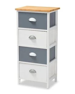 Baxton Studio Calandra 4-Drawer Storage Unit Home