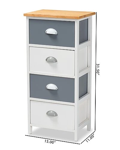 Baxton Studio Calandra 4-Drawer Storage Unit Home - Image 3