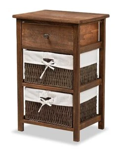 Baxton Studio Cade Mid-Century Modern Transitional 1-Drawer Nightstand Home