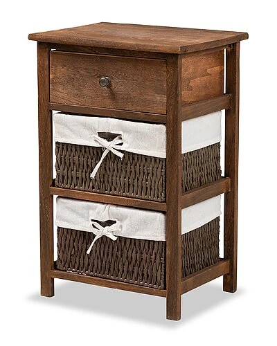 Baxton Studio Cade Mid-Century Modern Transitional 1-Drawer Nightstand Home