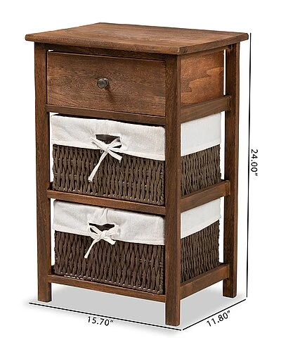 Baxton Studio Cade Mid-Century Modern Transitional 1-Drawer Nightstand Home - Image 3