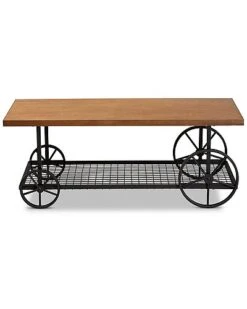 Baxton Studio Ursa Vintage R Wheeled Coffee Table Home