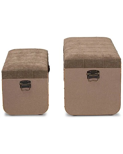 Baxton Studio Kala 2pc Storage Ottoman Trunk Set Home - Image 3