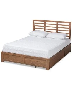 Baxton Studio Piera Queen 3-Drawer Platform Storage Bed Home